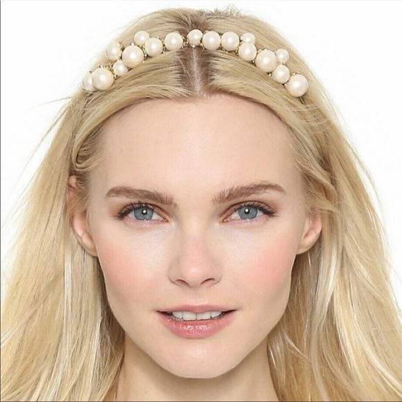 Kate spade imitation petal pearls gold headband - Picture 3 of 8
